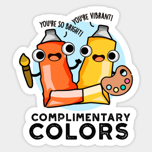 Complimentary Colors Cute Paint Pun Sticker